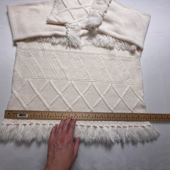 Gianni Bini Fringe Sweater High Neck Cream Color Size M - Picture 13 of 16